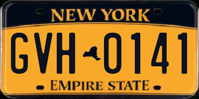 NY license plate GVH0141