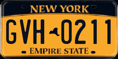 NY license plate GVH0211