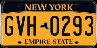 NY license plate GVH0293