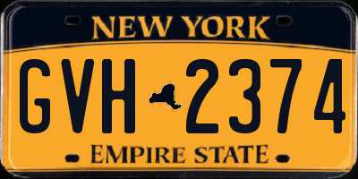 NY license plate GVH2374
