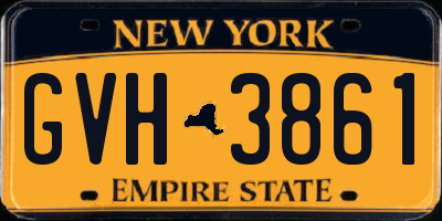 NY license plate GVH3861