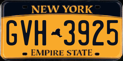 NY license plate GVH3925