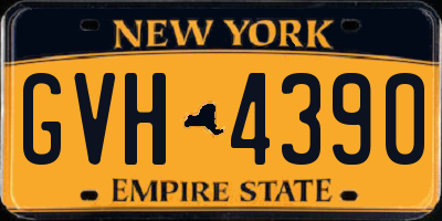 NY license plate GVH4390