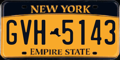 NY license plate GVH5143