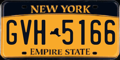 NY license plate GVH5166
