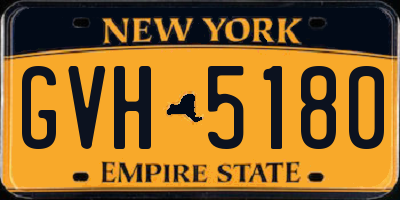 NY license plate GVH5180