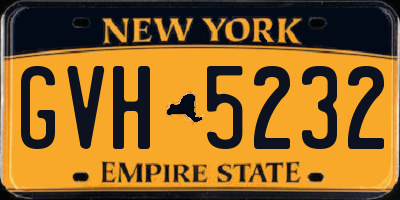 NY license plate GVH5232