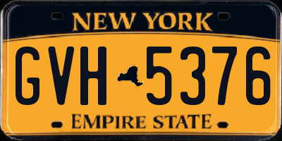 NY license plate GVH5376