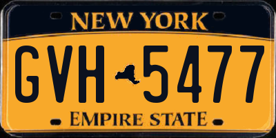 NY license plate GVH5477