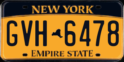 NY license plate GVH6478