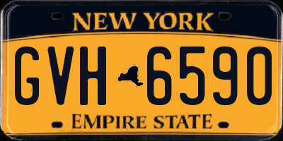 NY license plate GVH6590