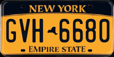 NY license plate GVH6680