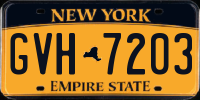 NY license plate GVH7203