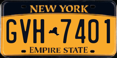 NY license plate GVH7401