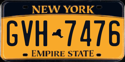 NY license plate GVH7476