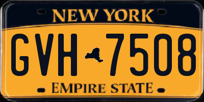 NY license plate GVH7508