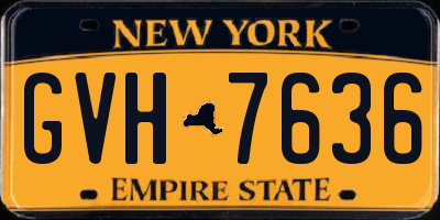 NY license plate GVH7636