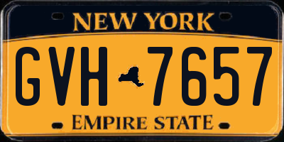 NY license plate GVH7657