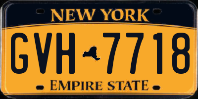 NY license plate GVH7718