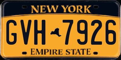 NY license plate GVH7926