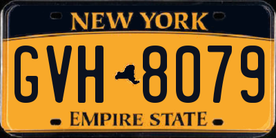 NY license plate GVH8079