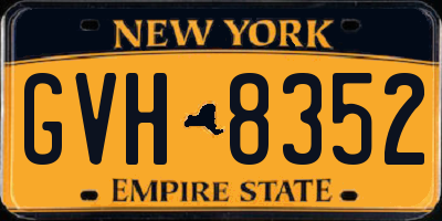 NY license plate GVH8352