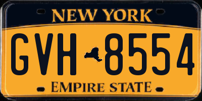 NY license plate GVH8554