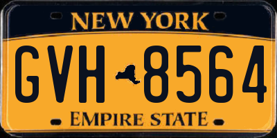 NY license plate GVH8564