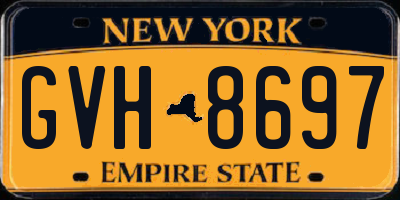 NY license plate GVH8697