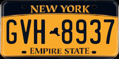 NY license plate GVH8937