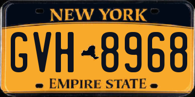 NY license plate GVH8968