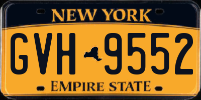 NY license plate GVH9552