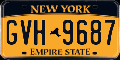 NY license plate GVH9687