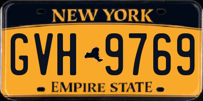 NY license plate GVH9769