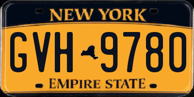 NY license plate GVH9780