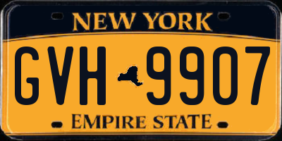 NY license plate GVH9907