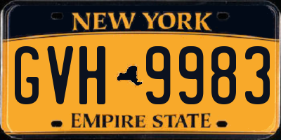 NY license plate GVH9983