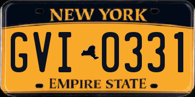 NY license plate GVI0331