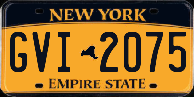 NY license plate GVI2075