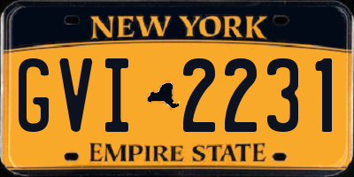 NY license plate GVI2231