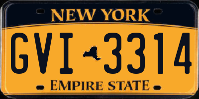 NY license plate GVI3314