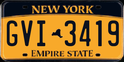 NY license plate GVI3419