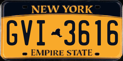 NY license plate GVI3616