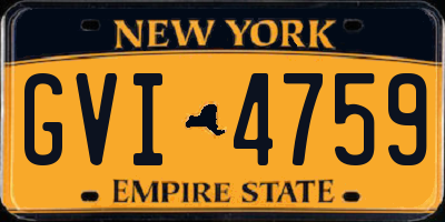NY license plate GVI4759