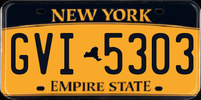 NY license plate GVI5303