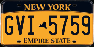 NY license plate GVI5759