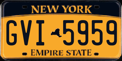 NY license plate GVI5959