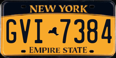 NY license plate GVI7384