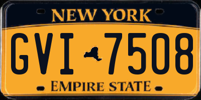 NY license plate GVI7508