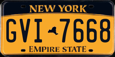 NY license plate GVI7668
